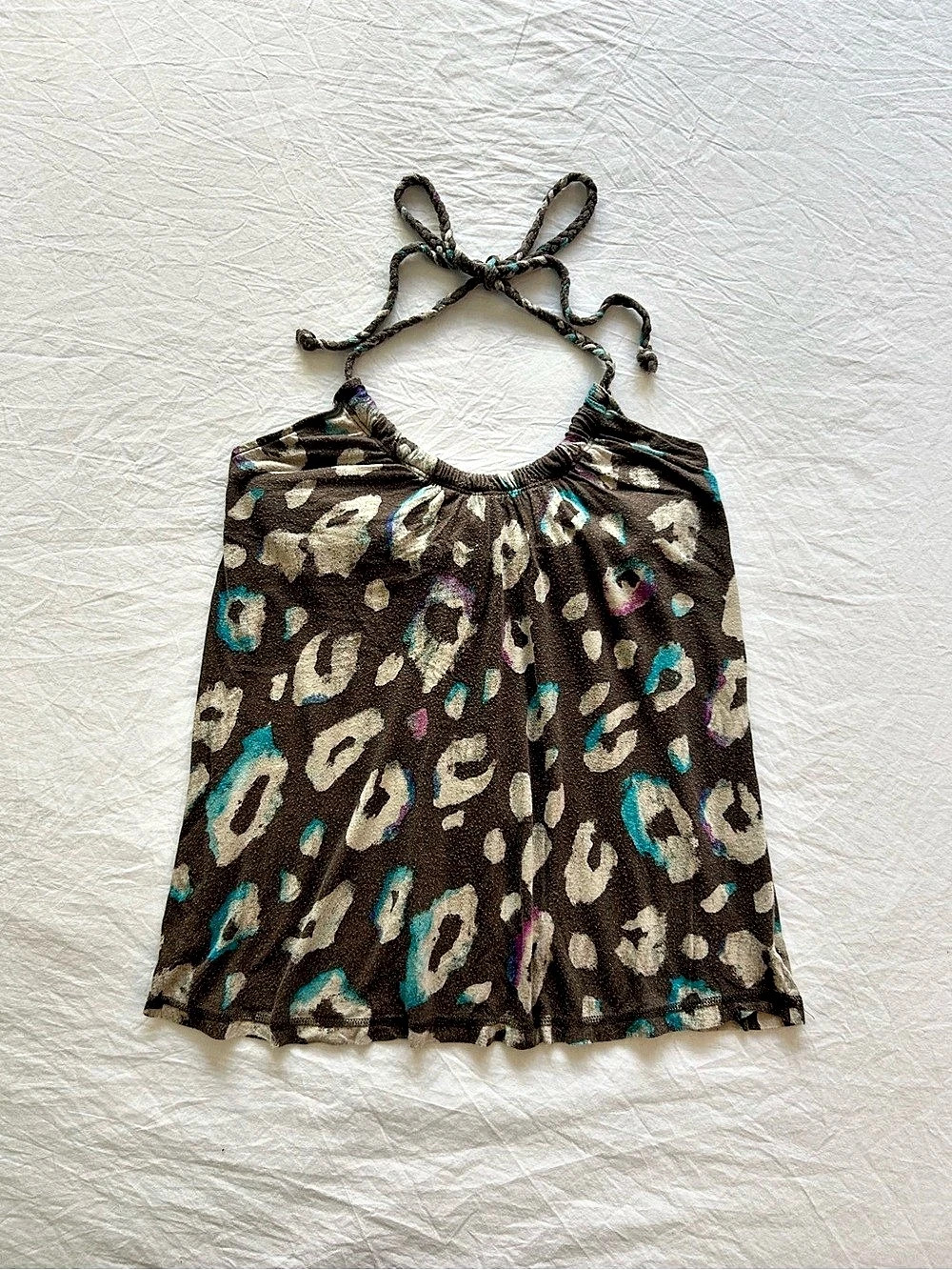 American Eagle Y2K Leopard Print Halter Top